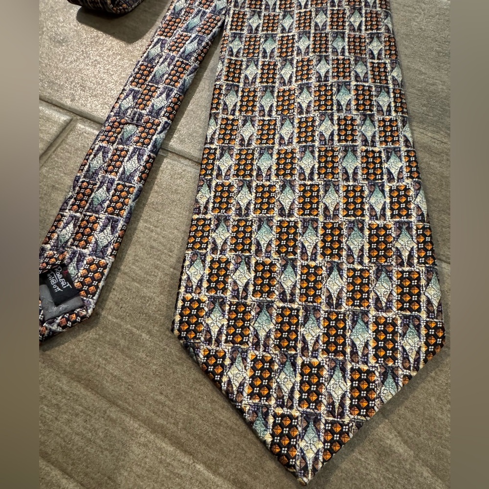 Vtg Robert Talbott Multicolor Patterned Tie, 100%… - image 2